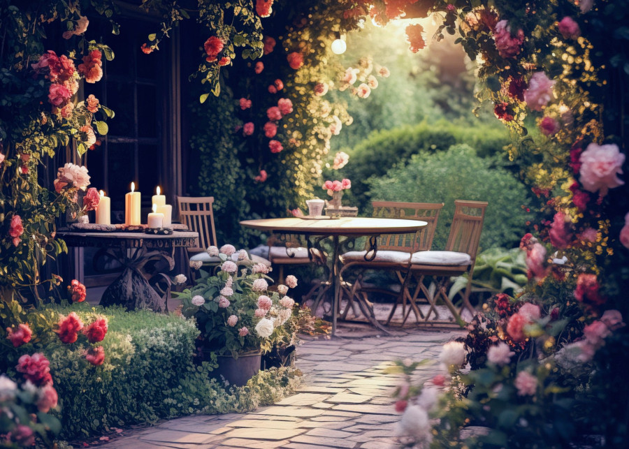 Zakochaj się w ogrodzie w Walentynki Romantyczny zakątek, fot. AdobeStock_671231255
