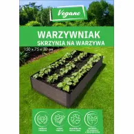 Warzywniak - podwyższona grządka - brąz GPPS - Vegano - 150 x 75 x 30 cm